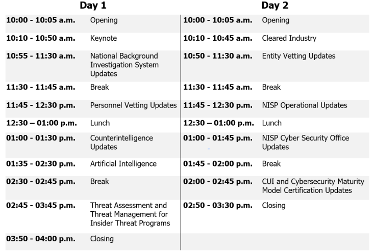 Conference Agenda